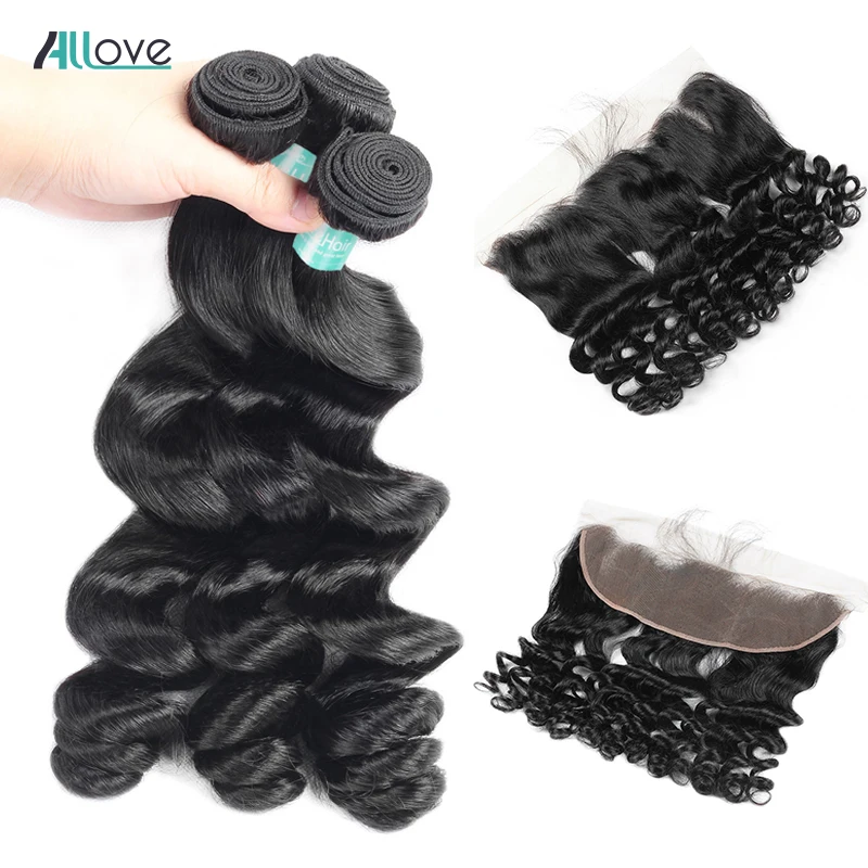 Allove Brazilian Loose Wave Bundles With Frontal Remy Human Hair Bundles With Frontal Natural Color 3 Bundles With Lace Frontal
Allove Brazilian Loose Wave Bundles With Frontal Remy Human Hair Bundles With Frontal Natural Color 3 Bundles With Lace Frontal