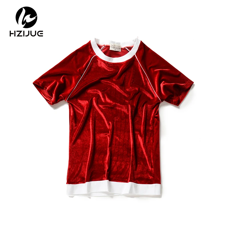 HZIJUE 2018 summer casual mens Hip Hop Tee Shirts T shirt men Tops Short Sleeve Crushed Velvet T-shirt green/red 2 colors tees
HZIJUE 2018 summer casual mens Hip Hop Tee Shirts T shirt men Tops Short Sleeve Crushed Velvet T-shirt green/red 2 colors tees