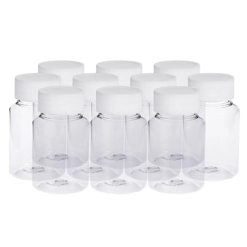 10Pcs 80ml PET Pill Container Bottles Chemical Medicine Tablet Storage Holder Pill Dispenser with White Cap
10Pcs 80ml PET Pill Container Bottles Chemical Medicine Tablet Storage Holder Pill Dispenser with White Cap