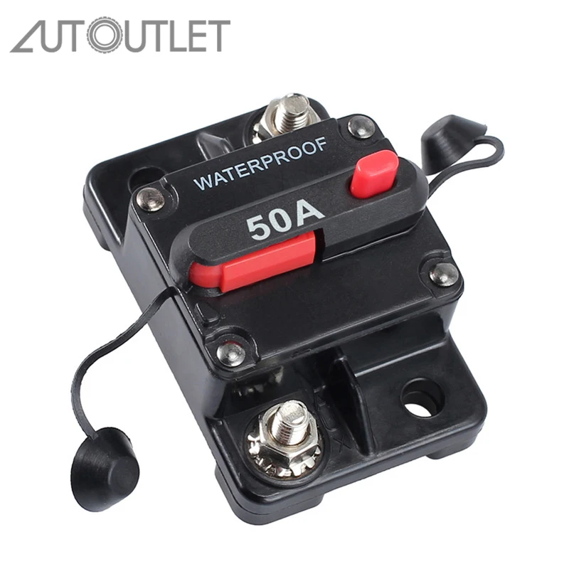AUTOUTLET 50A AMP Circuit Breaker Dual Battery IP67 Waterproof 12V 24V Fuse Reset Switchable DC Short-circuit Protector
AUTOUTLET 50A AMP Circuit Breaker Dual Battery IP67 Waterproof 12V 24V Fuse Reset Switchable DC Short-circuit Protector