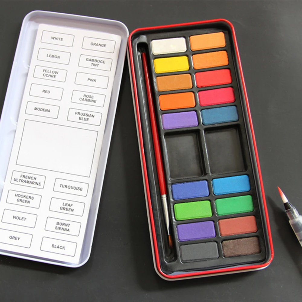 new 12/18/24 Colors Portable Solid Watercolor Set Drawing Paints Set with Paint Brush Red Iron Box Watercolors Art Supplies
new 12/18/24 Colors Portable Solid Watercolor Set Drawing Paints Set with Paint Brush Red Iron Box Watercolors Art Supplies