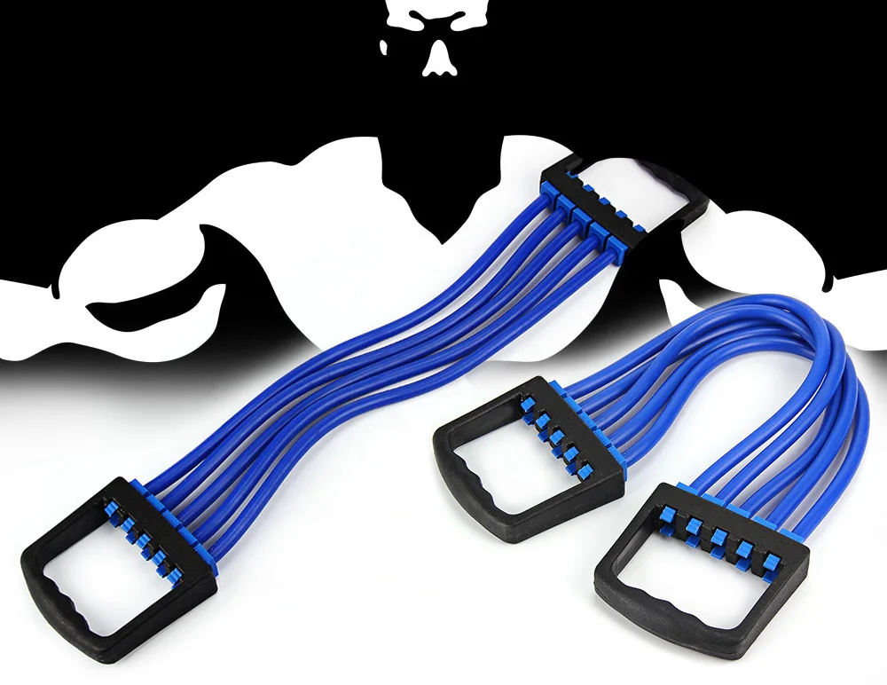 Gymnastic Chest Expander Puller 5 Tube Cable Rubber Sports Yoga Training Rope