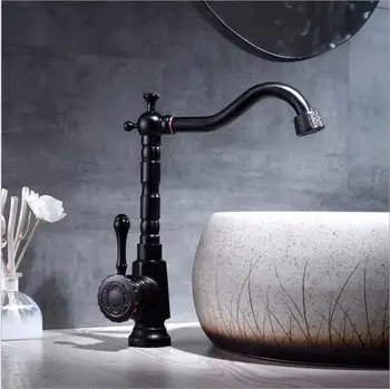 Basin Faucets Black Bathroom Sink Mixer Deck Mounted Single Handle Single Hole Bathroom Faucet Brass Hot and Cold kitchen faucet
Basin Faucets Black Bathroom Sink Mixer Deck Mounted Single Handle Single Hole Bathroom Faucet Brass Hot and Cold kitchen faucet