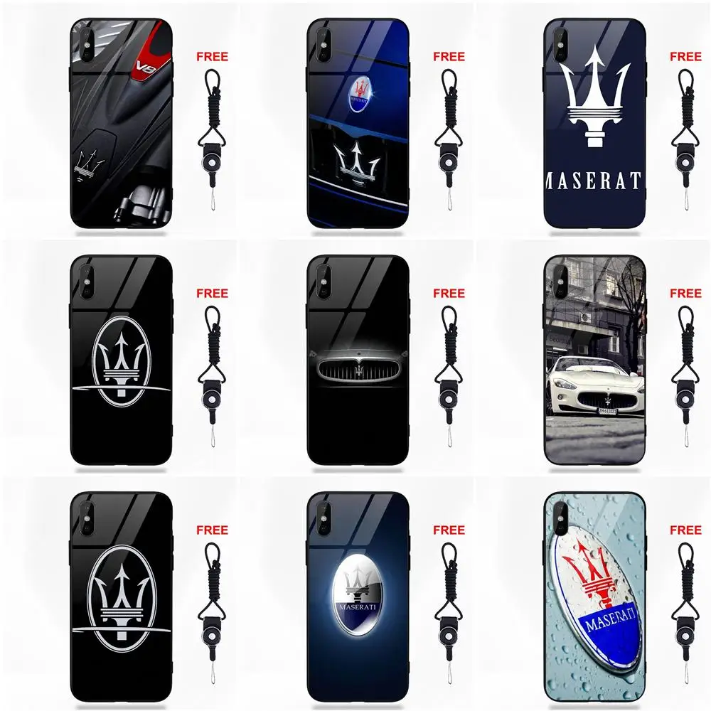 For Apple iPhone 5 5C 5S SE 6 6S 7 8 Plus X XS Max XR Art Diy Luxury Soft TPU Frame Tempered Glass Phone Case Maserati Car Logo
For Apple iPhone 5 5C 5S SE 6 6S 7 8 Plus X XS Max XR Art Diy Luxury Soft TPU Frame Tempered Glass Phone Case Maserati Car Logo