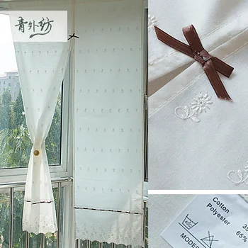 

Defective embroidery lace cotton geomancy rustic lucky door curtain kitchen curtains for living room bedroom 85*90/150cm