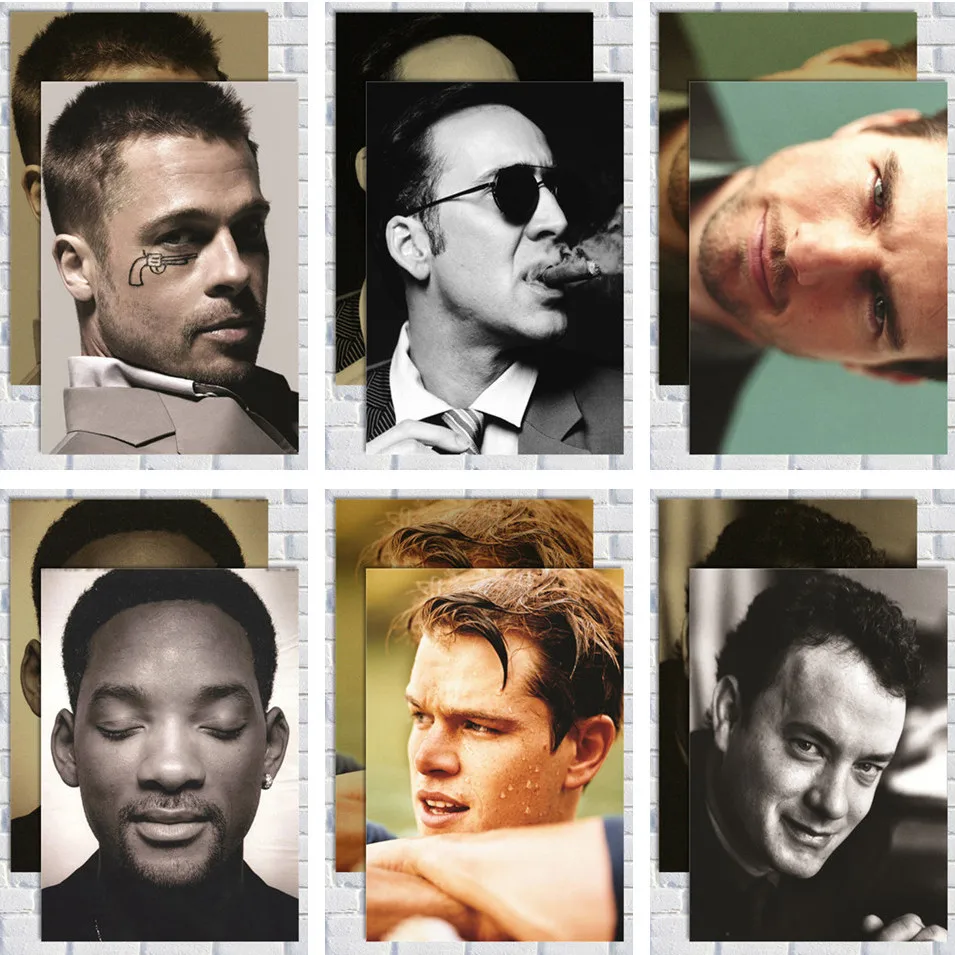 Johnny Depp / Leonardo / Brad Pitt / Nicolas Cage /kraft paper/Wall stickers/cafe bar poster/Retro Poster/decorative painting
Johnny Depp / Leonardo / Brad Pitt / Nicolas Cage /kraft paper/Wall stickers/cafe bar poster/Retro Poster/decorative painting