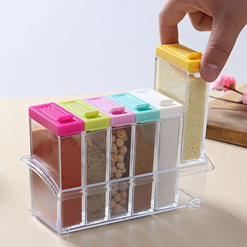 Transparent Spice Storage Containers, Set of 6 Seasoning Shaker Spice Jars Kitchen Condiment Bottles with Small / Large 2 Type
Transparent Spice Storage Containers, Set of 6 Seasoning Shaker Spice Jars Kitchen Condiment Bottles with Small / Large 2 Type
