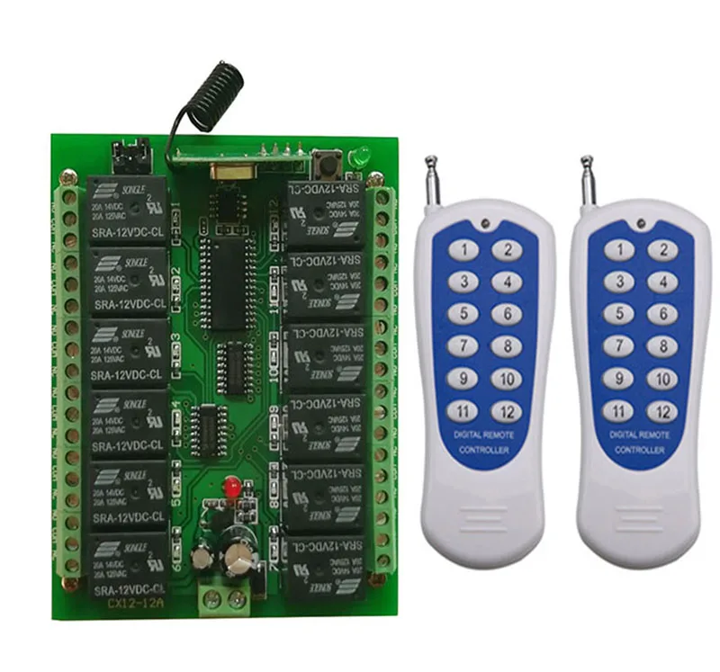 DC 12V 12 CH Channels 12CH RF Wireless Remote Control Switch Remote Control System receiver transmitter 12CH Relay 315/433 MHz
DC 12V 12 CH Channels 12CH RF Wireless Remote Control Switch Remote Control System receiver transmitter 12CH Relay 315/433 MHz