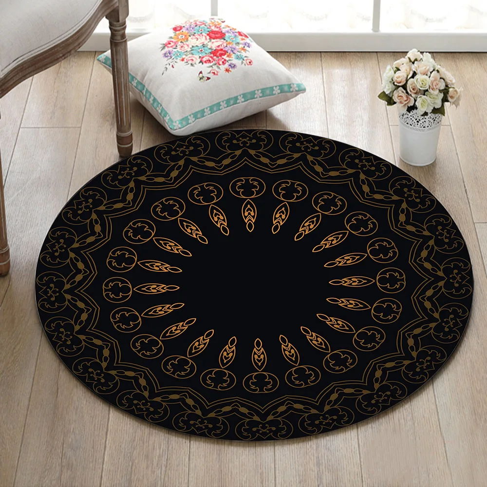 Round Indoor Children's Room Cushion Bedroom Floor Area Mat Bathroom Non-Slip Carpets Office Door Rugs Mandala In Black Backdrop
Round Indoor Children's Room Cushion Bedroom Floor Area Mat Bathroom Non-Slip Carpets Office Door Rugs Mandala In Black Backdrop
