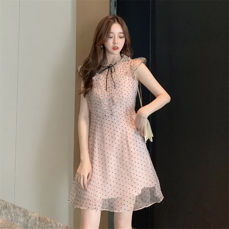 Women Summer Polka Dot Women Clothing Chiffon Perspective Dress Ruffles Vintage Dress Korean Fashion Vestidos New Casual Dress
Women Summer Polka Dot Women Clothing Chiffon Perspective Dress Ruffles Vintage Dress Korean Fashion Vestidos New Casual Dress