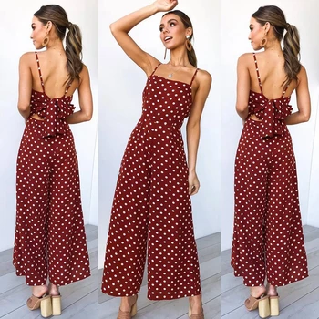 New 2019 elegant Sexy bandage Dot jumpsuit Women Casual rompers overalls Party jumpsuit summer Sleeveless Long Trousers Clubwear
New 2019 elegant Sexy bandage Dot jumpsuit Women Casual rompers overalls Party jumpsuit summer Sleeveless Long Trousers Clubwear