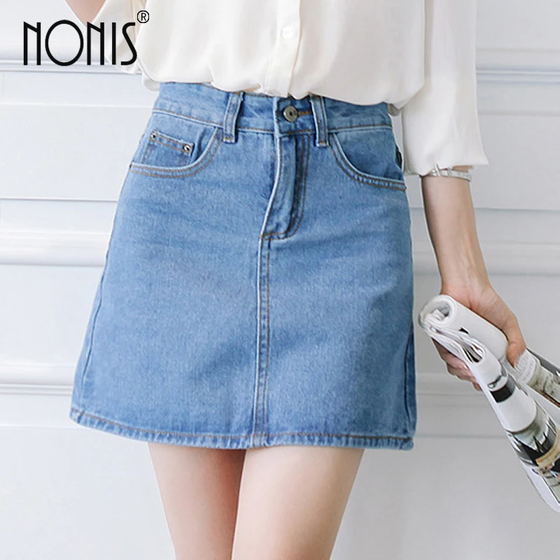 Nonis Basic A-line Retro Academy style Denim Jeans Skirts For Women Spring Summer slim figures New Plus Size femme Skirts
Nonis Basic A-line Retro Academy style Denim Jeans Skirts For Women Spring Summer slim figures New Plus Size femme Skirts