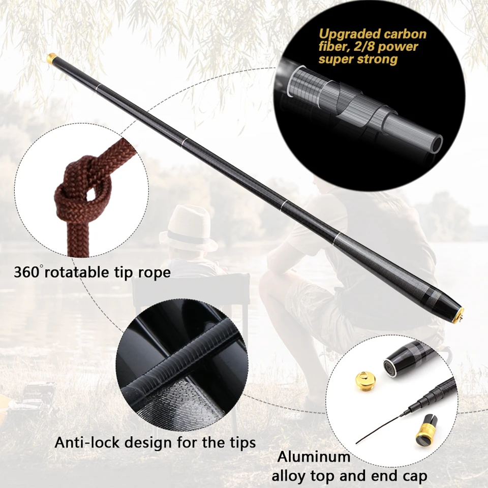 3.6M-7.2M Carbon Telescopic Fishing Rod Set Super Hard Ultra Light Carp Fishing Pole Stream Fishing Rod Hooks and free 1-3 tips
3.6M-7.2M Carbon Telescopic Fishing Rod Set Super Hard Ultra Light Carp Fishing Pole Stream Fishing Rod Hooks and free 1-3 tips