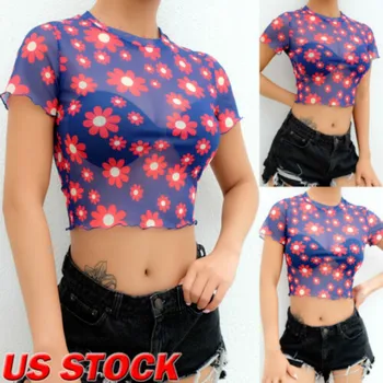 US Women Sheer Mesh Fish Net Short Sleeve O Neck See Crop Top Blouse Blue Wholesale
US Women Sheer Mesh Fish Net Short Sleeve O Neck See Crop Top Blouse Blue Wholesale