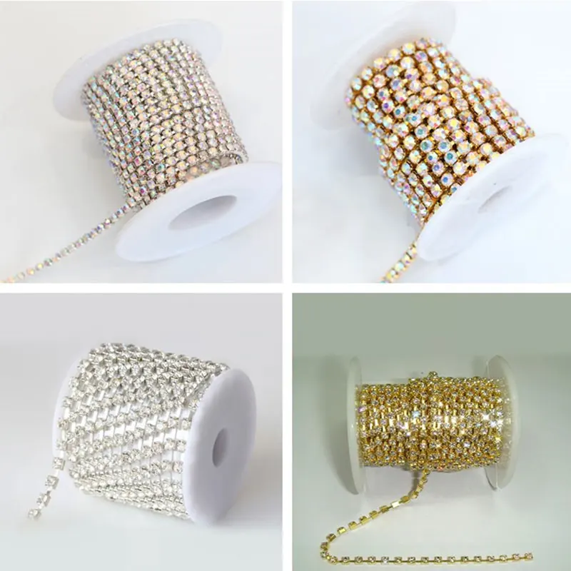 High Quality Far Base Crystal AB Glass Sew On Rhinestones Cup Chain With Silver Base Sew On Trimming Gold Base For Garment B3113
High Quality Far Base Crystal AB Glass Sew On Rhinestones Cup Chain With Silver Base Sew On Trimming Gold Base For Garment B3113