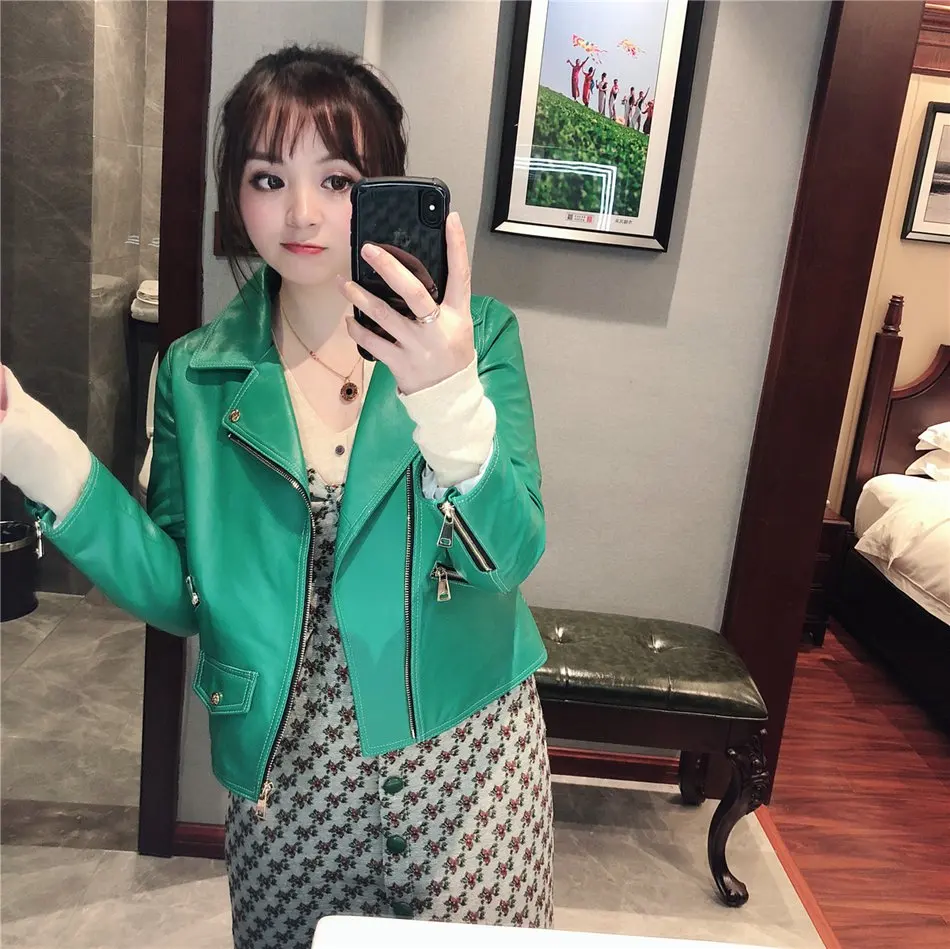women fashion sheep leather genuine leather jacket (16)