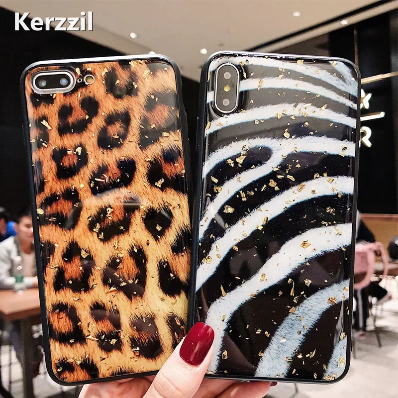 Kerzzil Luxury Gold Foil Leopard Zebra Phone Case For iPhone X XR XS Max Glossy Soft Silicon Case Cover For iPhone 7 8 6 6s Plus
Kerzzil Luxury Gold Foil Leopard Zebra Phone Case For iPhone X XR XS Max Glossy Soft Silicon Case Cover For iPhone 7 8 6 6s Plus