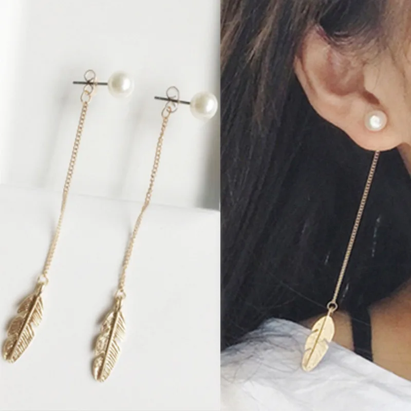 INS Earrings For Women Simulated Pearls Long Tassel Dangle Leaf Feather Drop Brincos Bijoux boucle d'oreille Jewelry Earring
INS Earrings For Women Simulated Pearls Long Tassel Dangle Leaf Feather Drop Brincos Bijoux boucle d'oreille Jewelry Earring