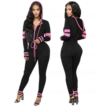 2019 Casual Women One Piece Outfits Jumpsuits Long Sleeve Bodycon Front Zipper Hooded Long Pants Sexy Black/Red Rompers Playsuit
2019 Casual Women One Piece Outfits Jumpsuits Long Sleeve Bodycon Front Zipper Hooded Long Pants Sexy Black/Red Rompers Playsuit