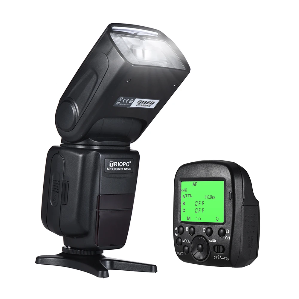 TRIOPO G1500 2.4G HSS 1/8000s GN58 TTL Wireless Master Slave Flash Speedlite + Trigger for Sony A77II A7RII A7R A58 A99 ILCE600L
TRIOPO G1500 2.4G HSS 1/8000s GN58 TTL Wireless Master Slave Flash Speedlite + Trigger for Sony A77II A7RII A7R A58 A99 ILCE600L