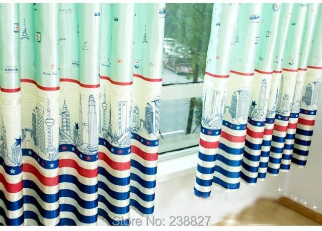 XinHuaEase Short Curtains for Kitchen on the Window Thick Blackout Curtain for the Living Room Children Bedroom Green Pink Door (12)