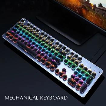 Game Mechanical Keyboard 104 Keys Blue Switch Vintage Round Steam Gaming Keyboard Ergonomic Wired Keypad Computer Backlit
Game Mechanical Keyboard 104 Keys Blue Switch Vintage Round Steam Gaming Keyboard Ergonomic Wired Keypad Computer Backlit