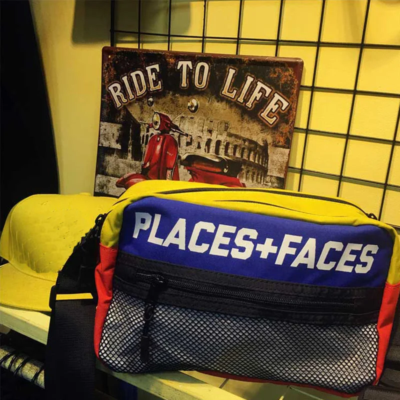 

New Streetwear PLACES+FACES Bags Casual P+F High Quality places+faces Bag Skateboards Hip Hop Black Red Yellow Places+Faces Bag