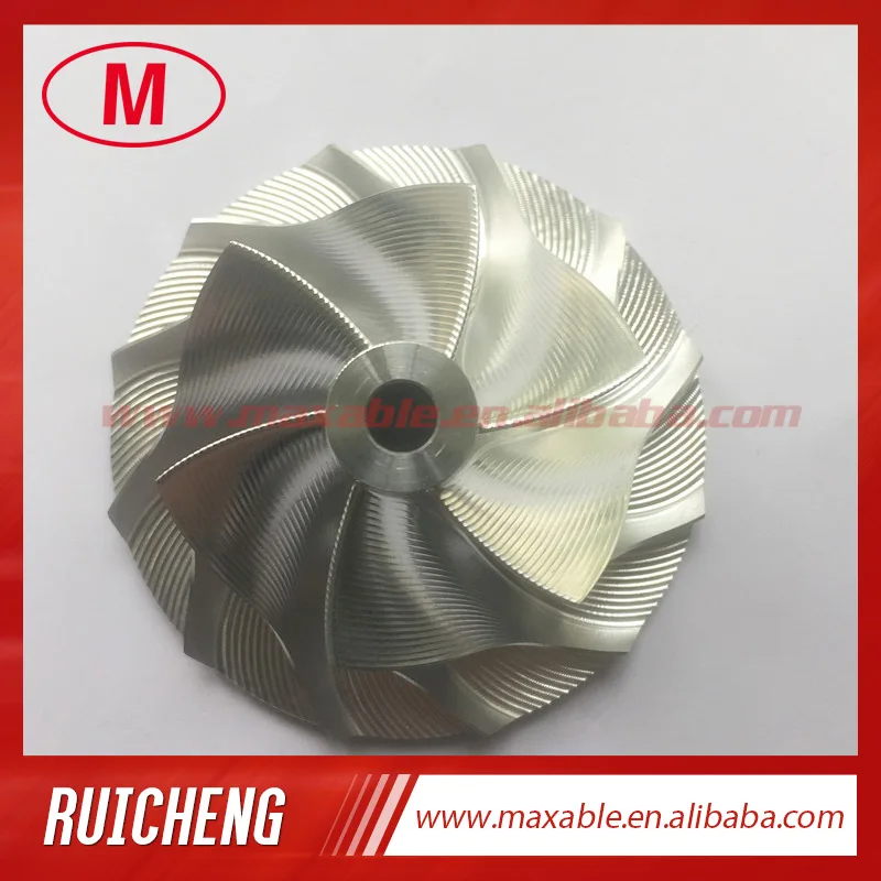 RHF55 46.52/68.01mm 6+6 blades point milling turbocharger billet/milling/aluminum 2618 compressor wheel
RHF55 46.52/68.01mm 6+6 blades point milling turbocharger billet/milling/aluminum 2618 compressor wheel