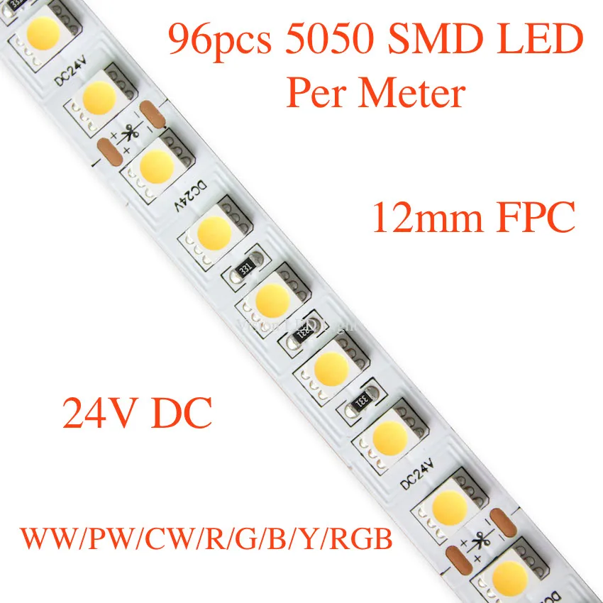 ETL, CE & RoHS approval, 5050 flexible smd led strips light, 24V DC, 96pcs led /m
ETL, CE & RoHS approval, 5050 flexible smd led strips light, 24V DC, 96pcs led /m