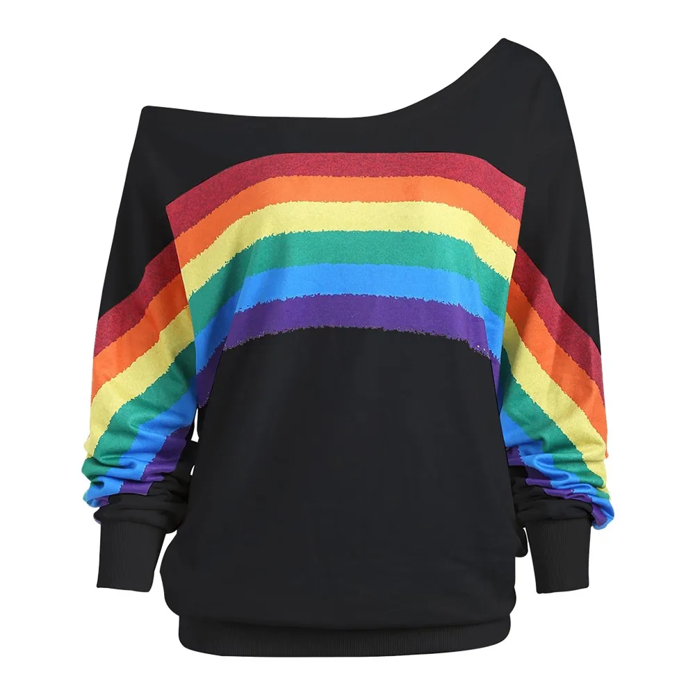 New T Shirt Women Rainbow Striped Tops Loose Tshirt 2019 Summer Long Sleeve Punk T-shirt camiseta feminina #T
New T Shirt Women Rainbow Striped Tops Loose Tshirt 2019 Summer Long Sleeve Punk T-shirt camiseta feminina #T