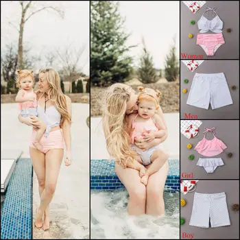 Bikini Family Matching Swimwear Mother Daughter Father Son Kid Frill Women Girls Halter Bikini Swimsuit Men Boys Trunks
Bikini Family Matching Swimwear Mother Daughter Father Son Kid Frill Women Girls Halter Bikini Swimsuit Men Boys Trunks