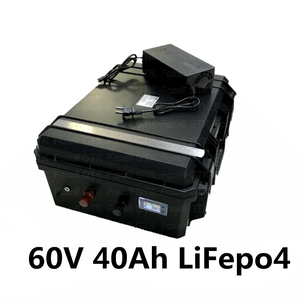 60V 40Ah LiFePO4 lithium battery pack with BMS for electric scooter solar storage EV kart electric skateboard ebike+5A charger
60V 40Ah LiFePO4 lithium battery pack with BMS for electric scooter solar storage EV kart electric skateboard ebike+5A charger