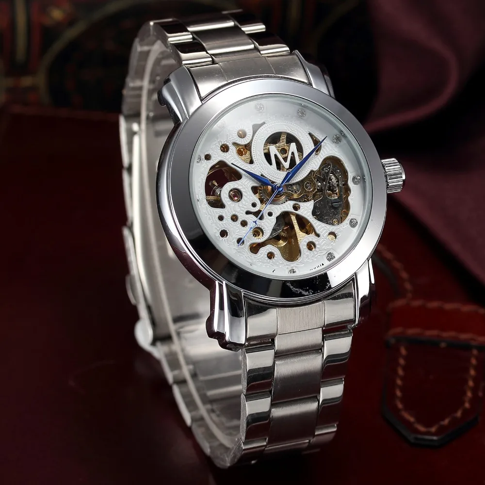 SHENHUA Brand Men's Automatic Wrist Watch Skeleton Mechanical Male Wristwatch Rhinestone Crystal Dial Steel Band zegarek meski
SHENHUA Brand Men's Automatic Wrist Watch Skeleton Mechanical Male Wristwatch Rhinestone Crystal Dial Steel Band zegarek meski