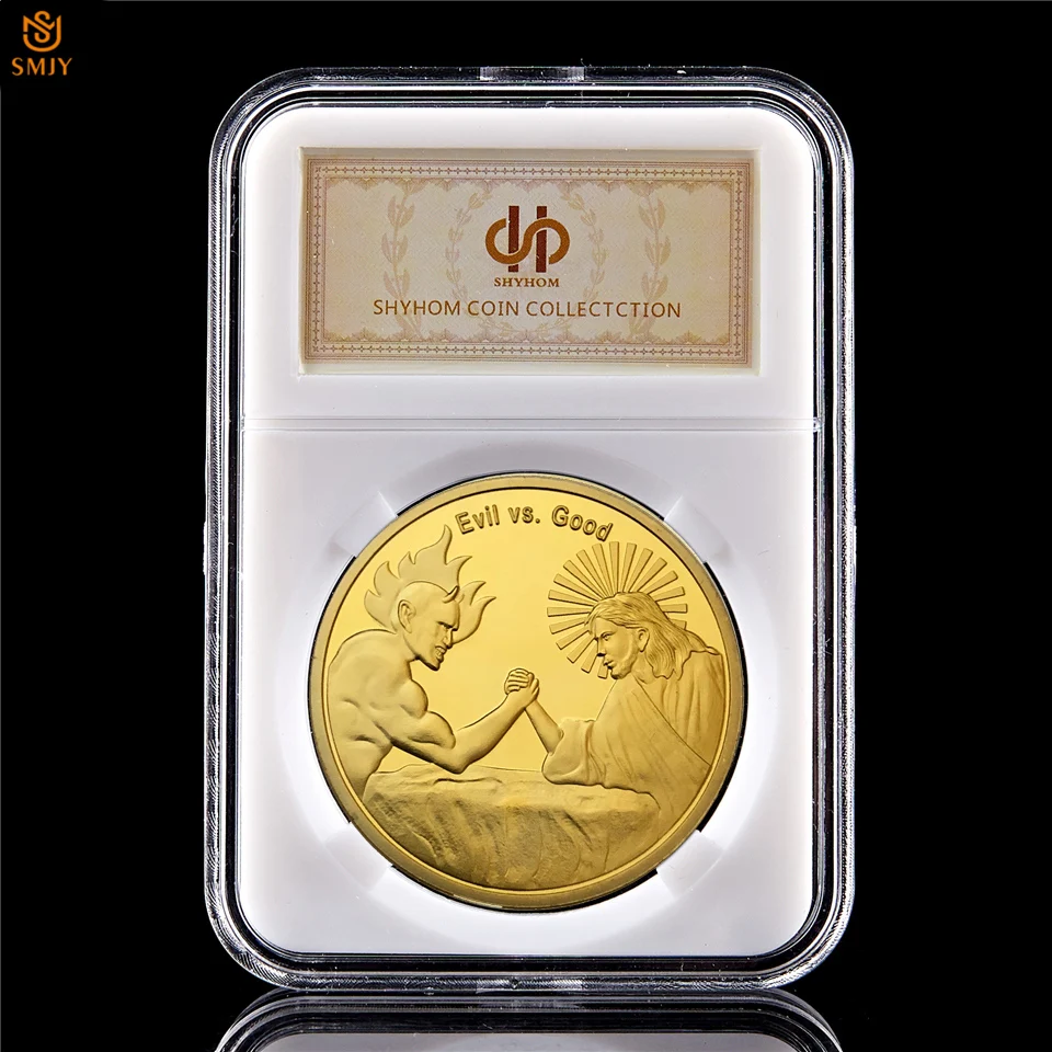 Christ God Jesus Vs Evil Satan USA In God We Trus Gold Religious Faith Token Challenge Souvenirs Coins Craft Gifts W/PCCB Holder
Christ God Jesus Vs Evil Satan USA In God We Trus Gold Religious Faith Token Challenge Souvenirs Coins Craft Gifts W/PCCB Holder
