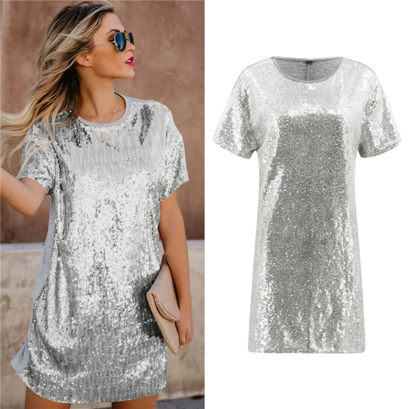 J-Bg Pink 2019 sexy women Sequin tee shirt femme summer O-neck plus size women party night tee causual vestidos
J-Bg Pink 2019 sexy women Sequin tee shirt femme summer O-neck plus size women party night tee causual vestidos