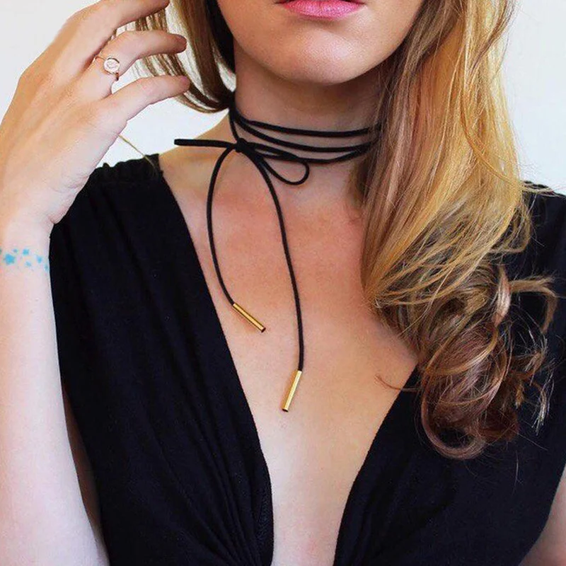 The Korean Version of Fashion Neck Chain Simple Personality String Bow Knot Metal Strip Pendant Long Neck Chain
The Korean Version of Fashion Neck Chain Simple Personality String Bow Knot Metal Strip Pendant Long Neck Chain