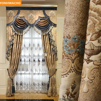 Custom curtains luxury European high-quality Jacquard thicken coffee cloth blackout curtain tulle valance drapes N872
Custom curtains luxury European high-quality Jacquard thicken coffee cloth blackout curtain tulle valance drapes N872