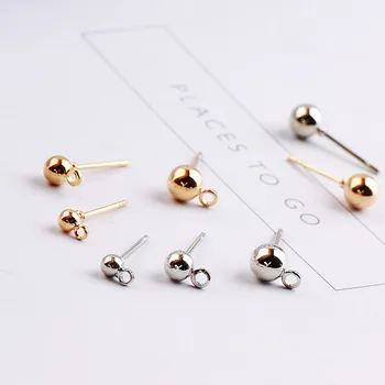 

10PCS Champagne Gold Color Imitation Rhodium Color Plated Zinc Alloy Ball Stud Earrings for DIY Jewerly Making Findings