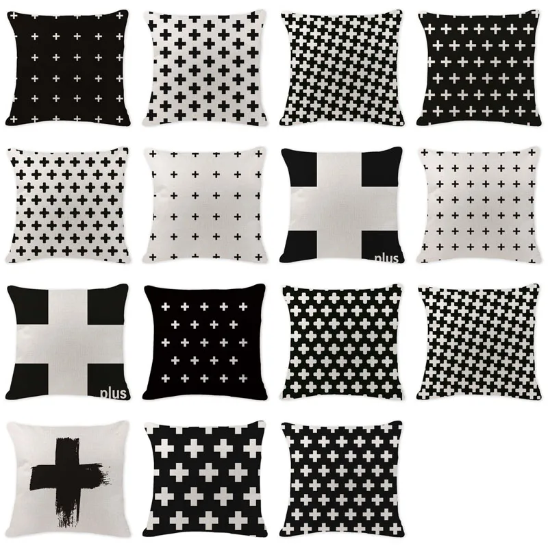Simple Black White Geometry Cross Cushion Cover Throw Pillow Cutton Linen Car Sofa Bed Home Decor Textile Printed Pillow Case
Simple Black White Geometry Cross Cushion Cover Throw Pillow Cutton Linen Car Sofa Bed Home Decor Textile Printed Pillow Case
