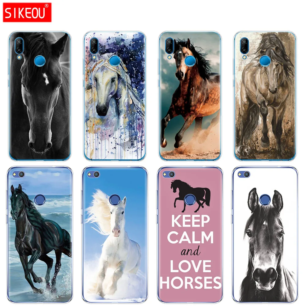 Силиконовый чехол для телефона Huawei P20 P7 P8 P9 P10 Lite Plus Pro 2017 p smart 2018 horse animal|Бамперы| |