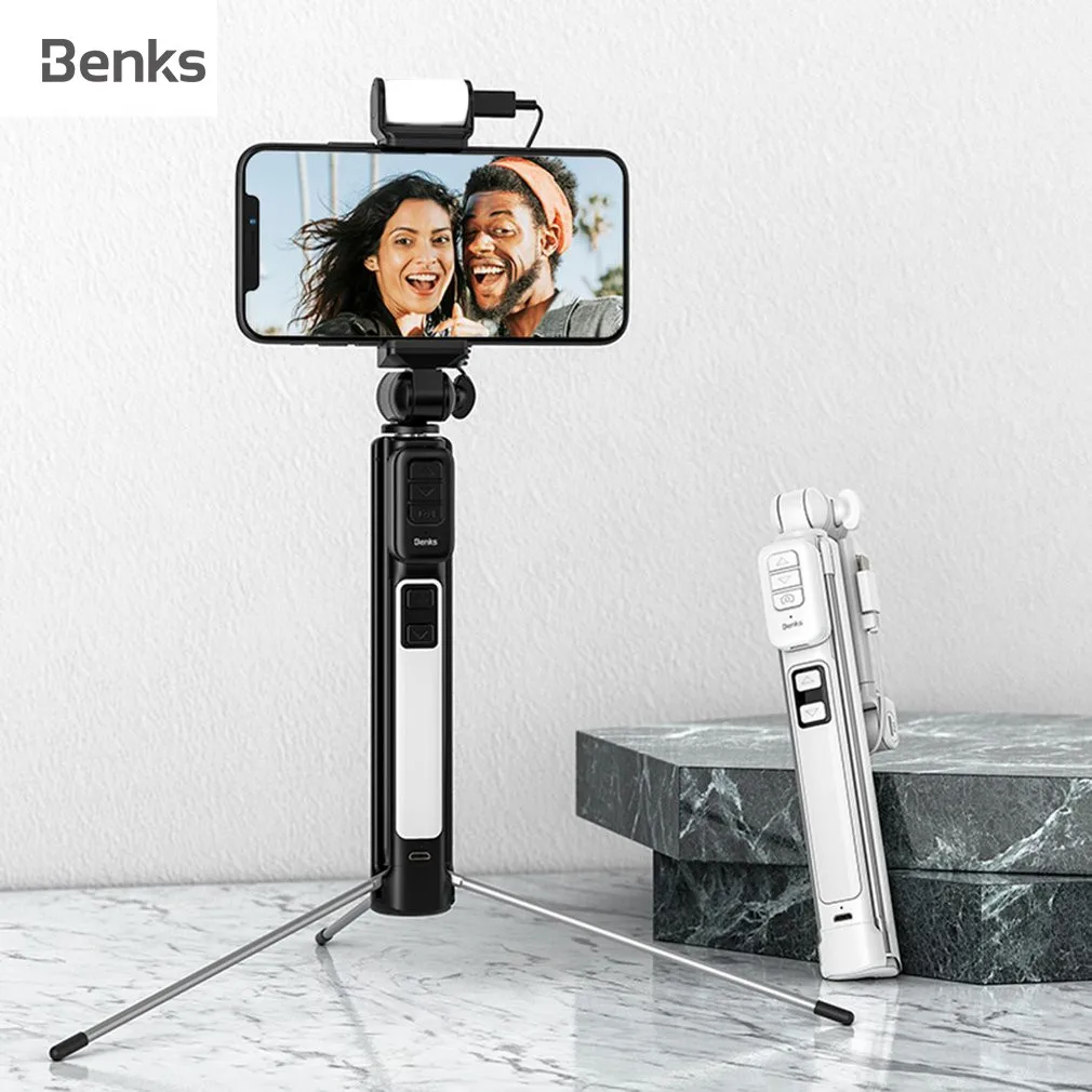 Benks Tripod Monopod Selfie Stick Wireless Bluetooth Extendable For iPhone X 7 6s Plus Samsung with LED for 4-6" Phone
Benks Tripod Monopod Selfie Stick Wireless Bluetooth Extendable For iPhone X 7 6s Plus Samsung with LED for 4-6" Phone