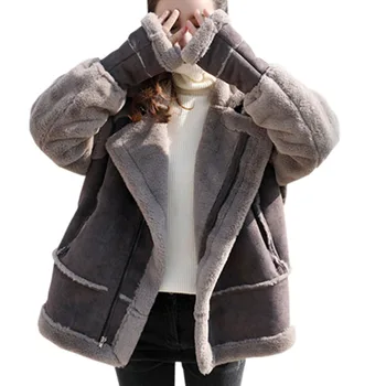 Women Winter Thicken Suede Leather Lambswool Jackets 2018 Warm Lapel Faux Leather Top Fashion Cashmere Coats Slim Quality YP1638
Women Winter Thicken Suede Leather Lambswool Jackets 2018 Warm Lapel Faux Leather Top Fashion Cashmere Coats Slim Quality YP1638