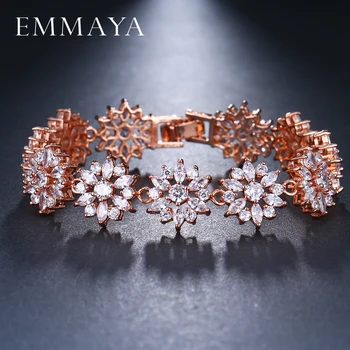 EMMAYA New Flower Bracelet Micro Paved Shining Tiny CZ Crystal Charming Link Chain for Women Wedding Party Jewelry
EMMAYA New Flower Bracelet Micro Paved Shining Tiny CZ Crystal Charming Link Chain for Women Wedding Party Jewelry