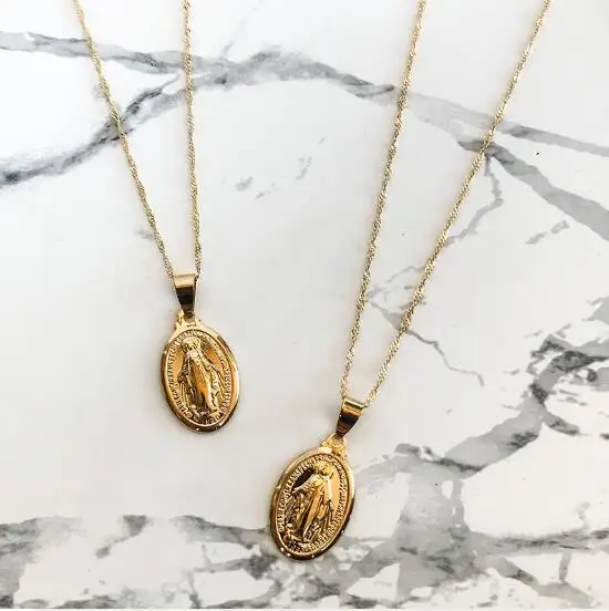 Virgin Mary Necklace, Dainty Gold Medallion Necklace, Mother Mary Pendant, Religious, Catholic, Gift
Virgin Mary Necklace, Dainty Gold Medallion Necklace, Mother Mary Pendant, Religious, Catholic, Gift