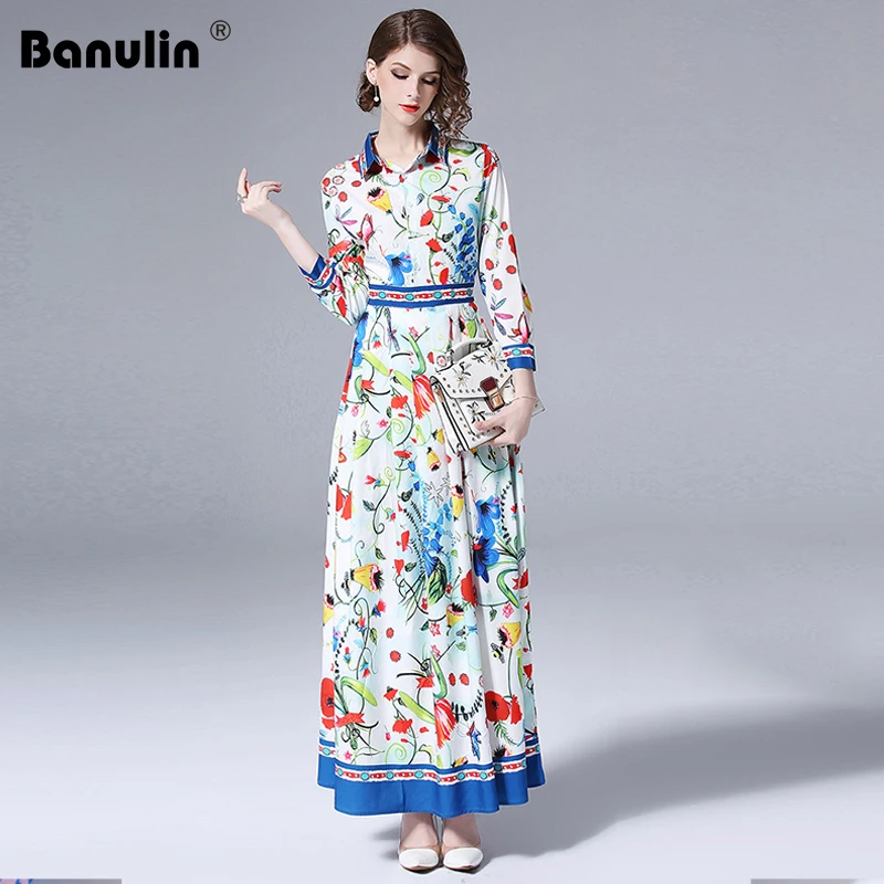 Banulin Autumn Runway Designer Vintage Maxi Dresses Women's Long Sleeve Vacation Holiday Floral Printed Shirt Long Dresses
Banulin Autumn Runway Designer Vintage Maxi Dresses Women's Long Sleeve Vacation Holiday Floral Printed Shirt Long Dresses