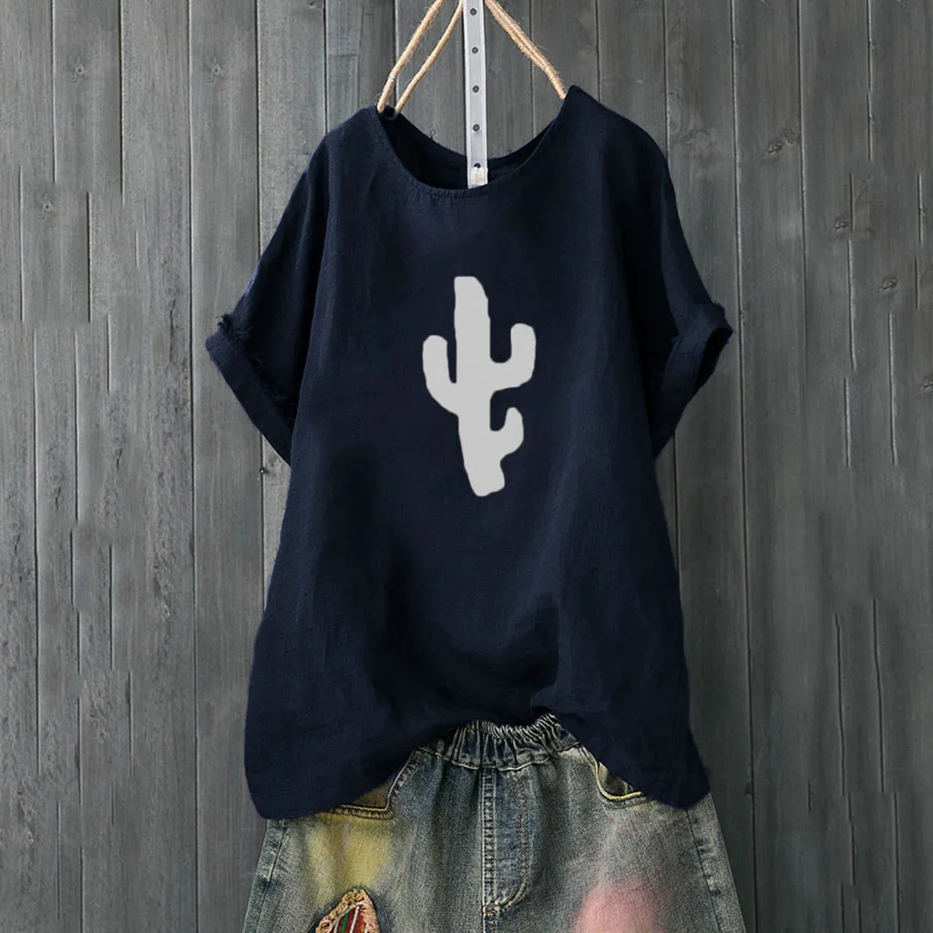 feitong Women Casual Solid Cactus Print Loose Short Sleeve Shirt Funny Tops korean clothes tee shirt femme harajuku haut femme
feitong Women Casual Solid Cactus Print Loose Short Sleeve Shirt Funny Tops korean clothes tee shirt femme harajuku haut femme
