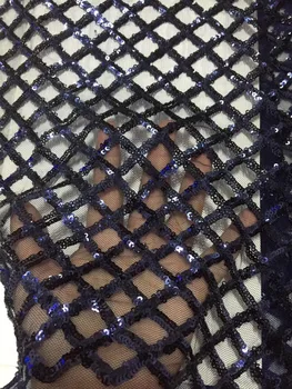 Fashionable embroidery French lace African mesh tulle lace fabric with sequins high quality 5 yards/PC dark blue
Fashionable embroidery French lace African mesh tulle lace fabric with sequins high quality 5 yards/PC dark blue