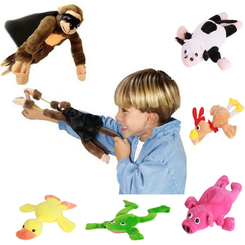 

Soft Cute Children Boy Girl Plush Slingshot Screaming Sound Mixed For Choice Plush Flying Monkey Toy Kids Plush Toys