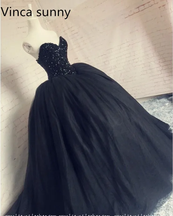 

2020 New vestido de festa Ball Gown Sweetheart Sleeveless Floor Length Dresses Black Long Prom Dresses robe de soiree courte