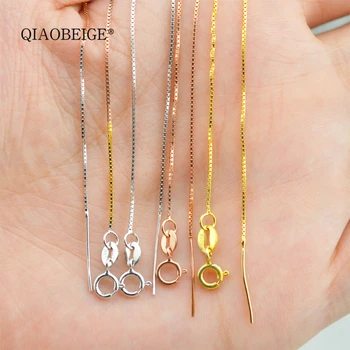 QIAOBEIGE S925 sterling silver necklace 16'' 18'' 20'' long DIY chain pearl pass with needle box chain string pearl accessories
QIAOBEIGE S925 sterling silver necklace 16'' 18'' 20'' long DIY chain pearl pass with needle box chain string pearl accessories